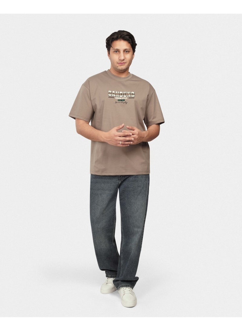 TORINESE "Bandung Taupe" Graphic Oversize - Image 1