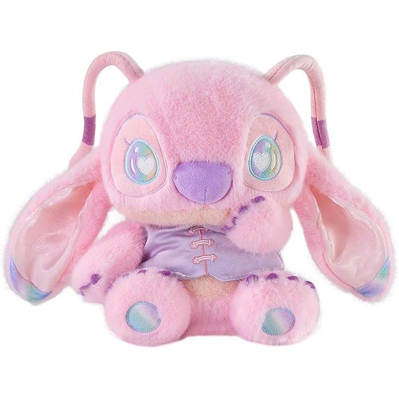 Miniso Stitch Sitting Doll New Chinese Style Cute Decorative Doll Soft Home Desktop Ornament Cute Collectible Doll Gift Giving (Angel) - Image 1