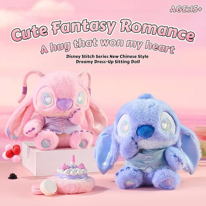 Miniso Stitch Sitting Doll New Chinese Style Cute Decorative Doll Soft Home Desktop Ornament Cute Collectible Doll Gift Giving (Angel) - Image 2