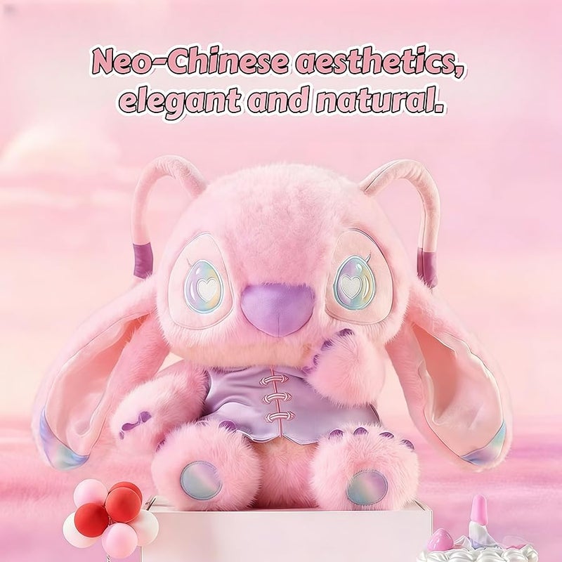 Miniso Stitch Sitting Doll New Chinese Style Cute Decorative Doll Soft Home Desktop Ornament Cute Collectible Doll Gift Giving (Angel) - Image 4