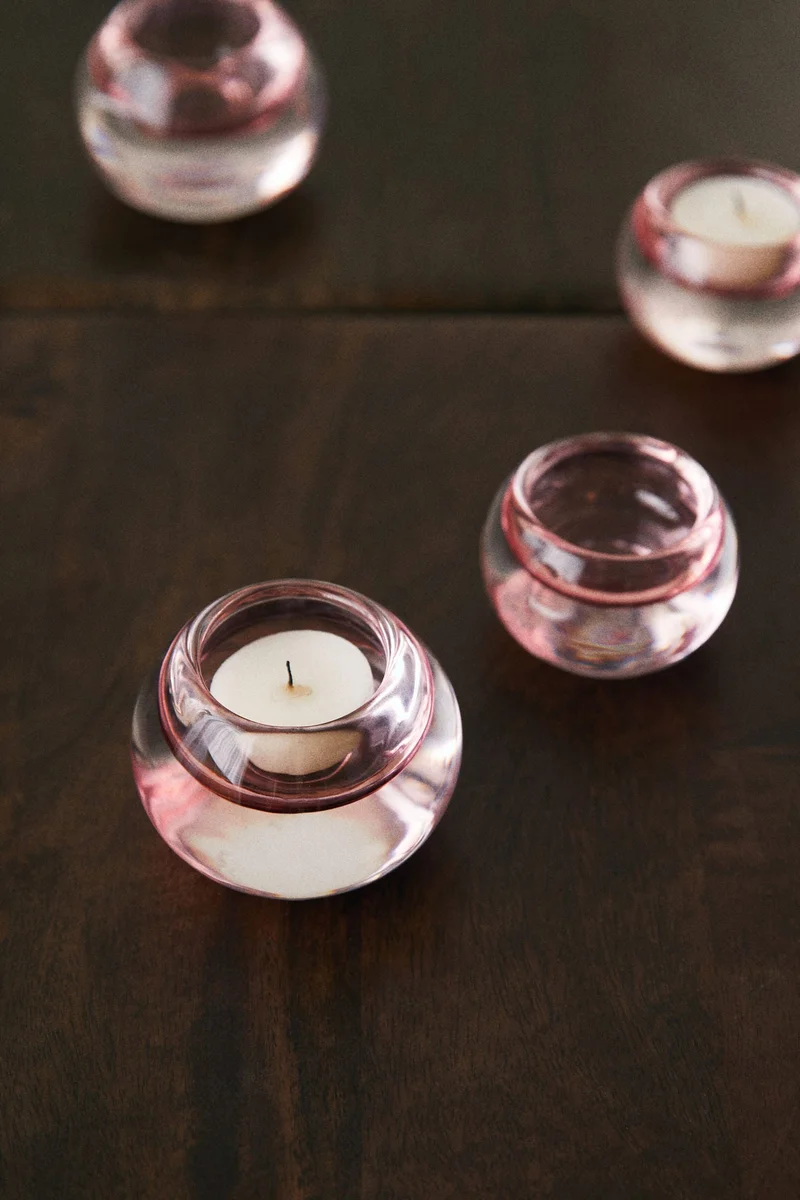 H&M Glass tealight holder