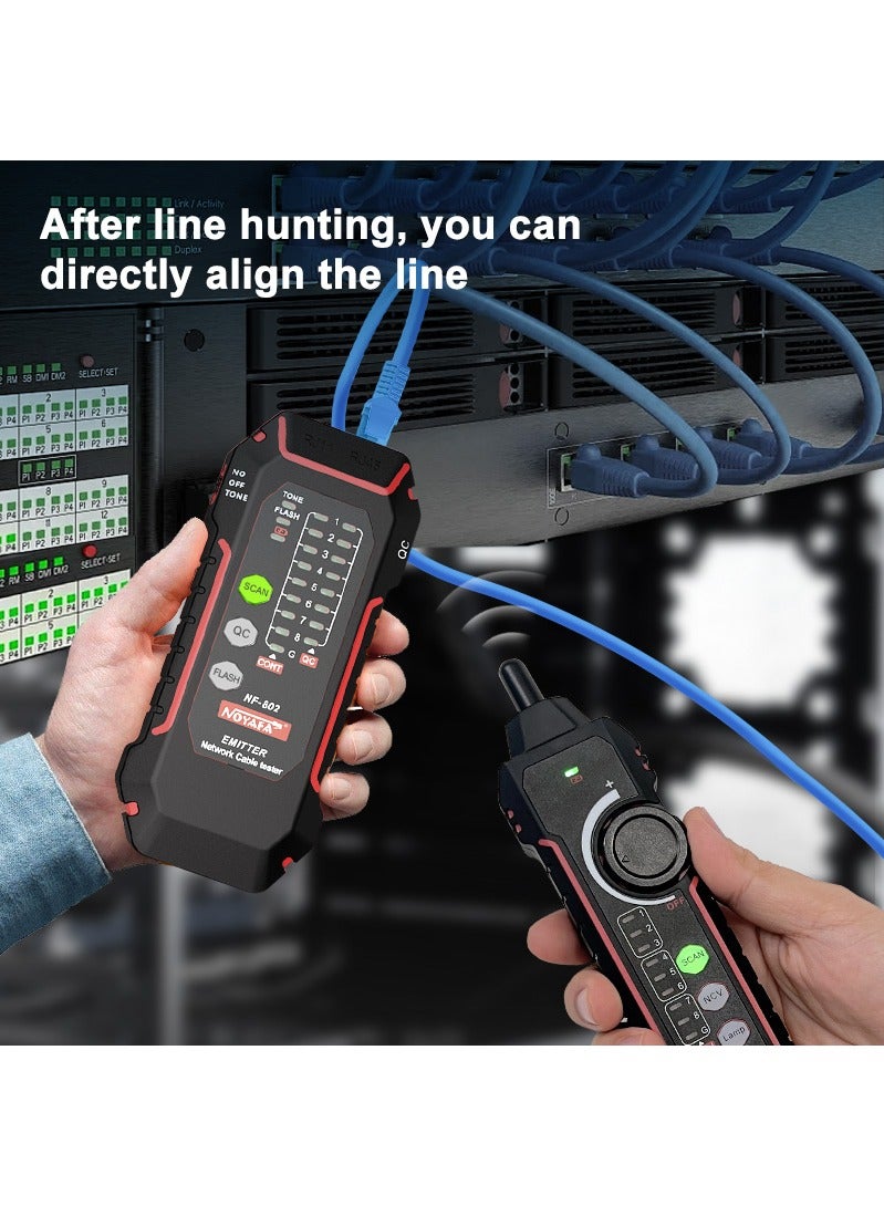 NOYAFA NF-802 Rechargeable Network Cable Tester, RJ45 RJ11 Cat5 Cat6 LAN Ethernet Telephone Line Wire Tracker, Poe Test, Cable Tracker, Fiber Optic Tester, Anti-Interference Line Finder, Repair Networ Tool - Image 4