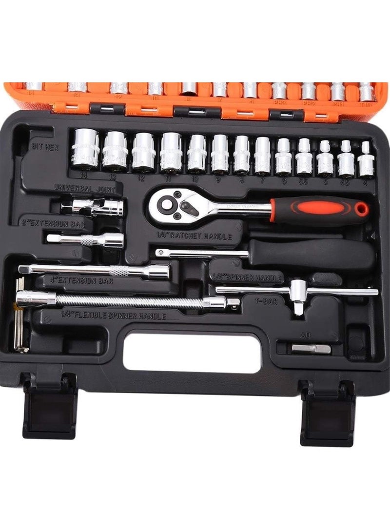 GGOOT Wrench Satagood Tools Automobile Motorcycle Car Repair Tool Box Precision Ratchet Wrench Set Sleeve Universal Joint Hardware Tool Kit Repair Tools Wrenches  - Image 2