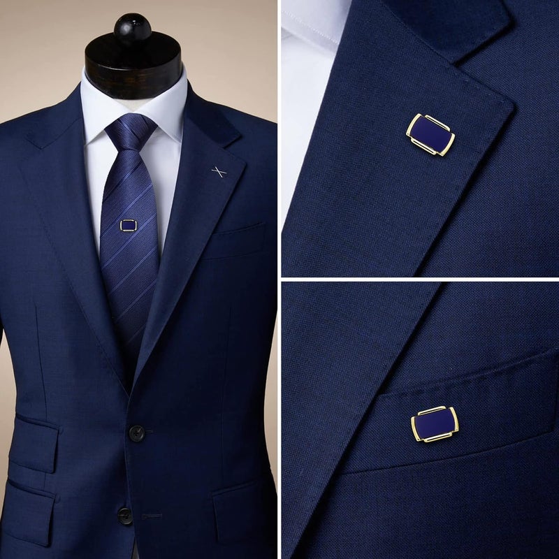 HAWSON Tie Pins Tie Tacks for Men with Chain, Mens Jewelry or Accessories for Wedding Birthday Anniversary Christmas Valentine's Day - Image 3
