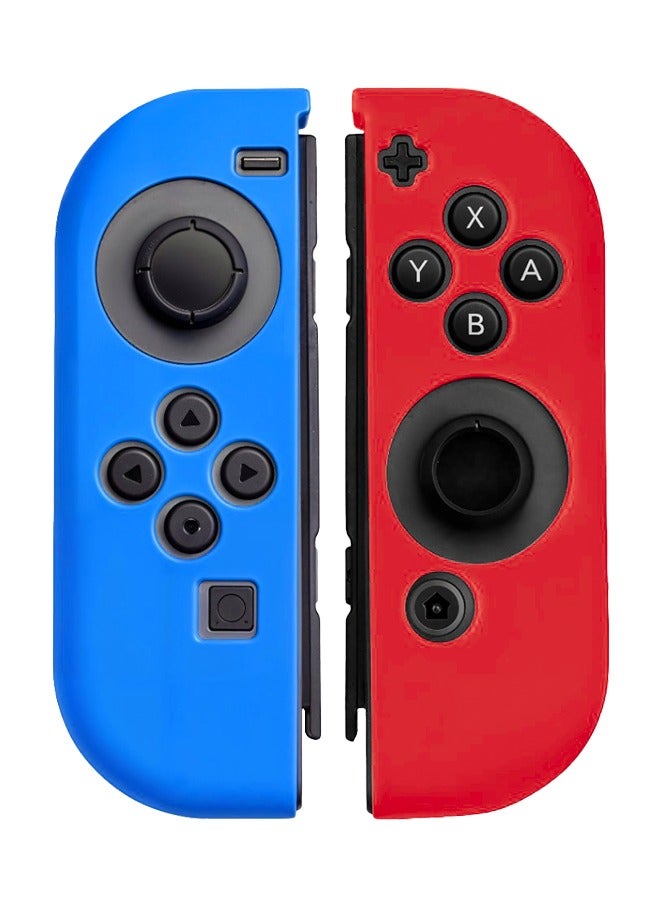 XForm Nintendo Switch/OLED Joy-Con Shell Case Colorful Left & Right Handle Protective Cover (Blue & Red) – Soft TPU Replacement Housing for Joy-Con Controllers - Image 1