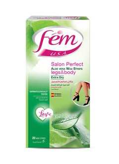 Aloe Vera Wax Strips Legs & Body Extra Dry 20 Pieces Pack