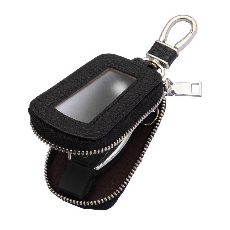 Yuoyar Key Fob Cover, Universal Car Key Leather Case, Fob Holder for Auto Remote (Black) - Image 1