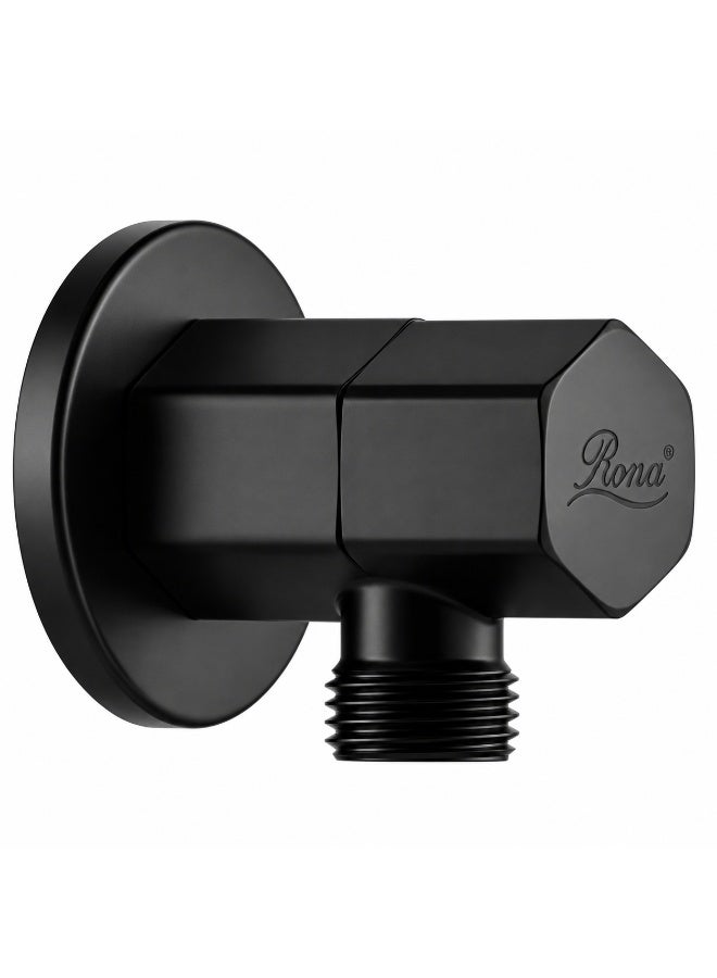 RONA Premium Solid Copper Angle Valve | Heavy-Duty Quarter Turn Shut-Off Valve with Hexagonal Cap | Leak-Proof Ceramic Disc | Universal G 1/2" Fitting for Bathroom & Kitchen | 5-Year Warranty (Available in 6 Luxury Finishes) - Image 1