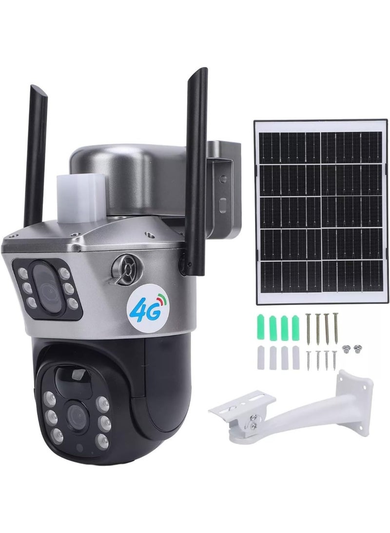 ELTRAZONE 1080P Dual HD Lens 4G Solar Security Camera – Outdoor Wireless CCTV with App Control, Night Vision, Built-In Mic & Speaker, Motion Detection, Waterproof Design & 64GB SD Card for Smart Home Surveillance - Image 1
