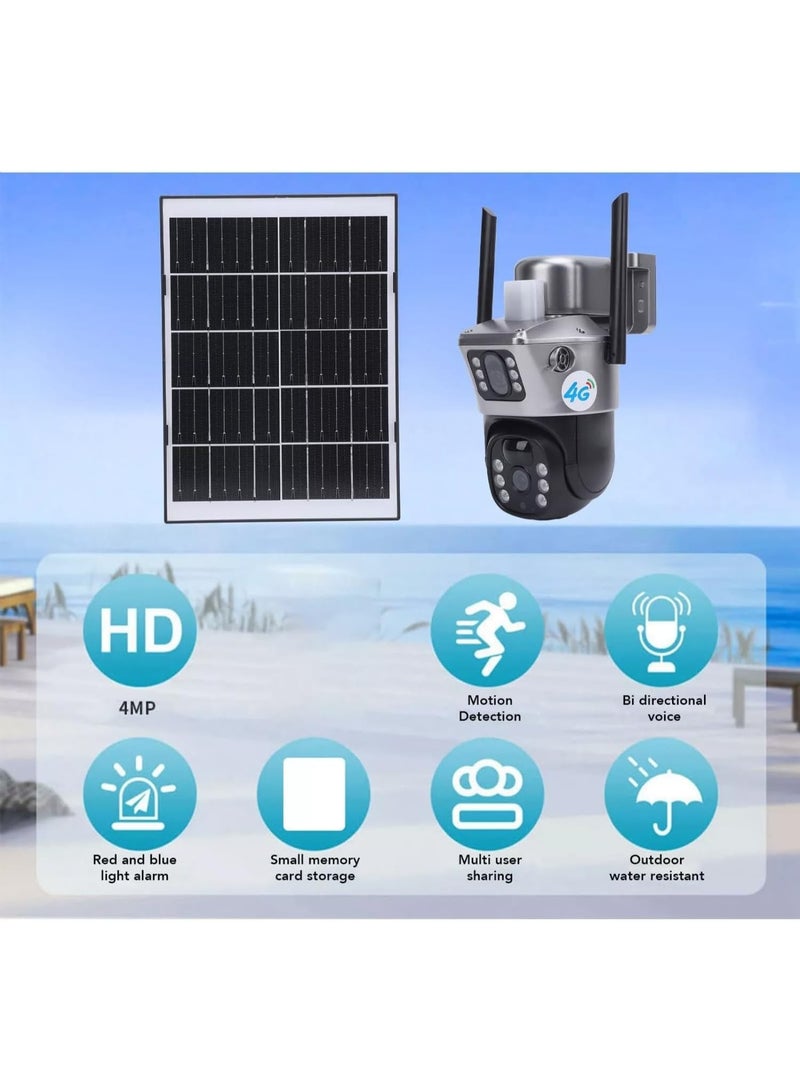 ELTRAZONE 1080P Dual HD Lens 4G Solar Security Camera – Outdoor Wireless CCTV with App Control, Night Vision, Built-In Mic & Speaker, Motion Detection, Waterproof Design & 64GB SD Card for Smart Home Surveillance - Image 3