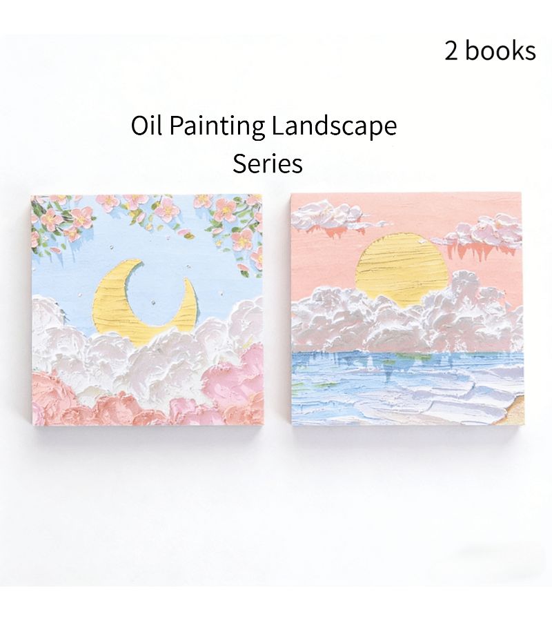 Set of 2 Cute Aesthetic Sticky Note Pads 80 Sheets Each for Office School Valentine - Image 2