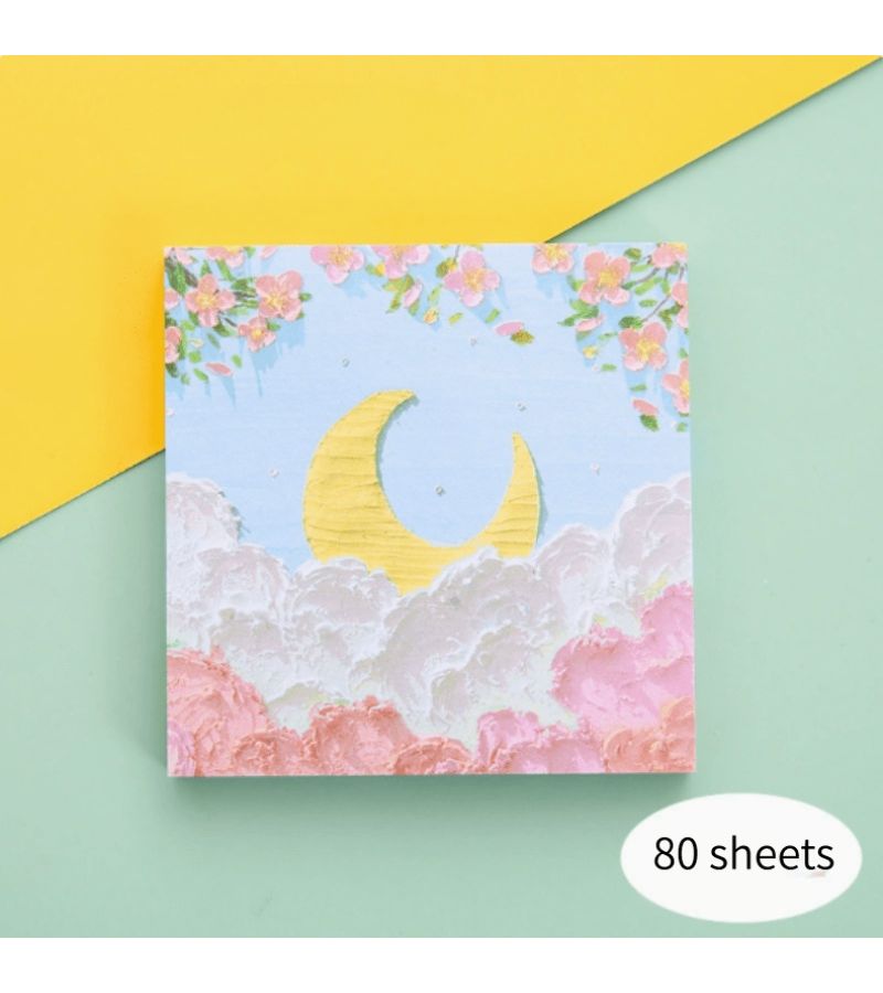 Set of 2 Cute Aesthetic Sticky Note Pads 80 Sheets Each for Office School Valentine - Image 5