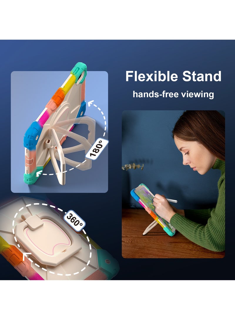 عام حافظة لهاتف هواوي ميت باد سي 11 بوصة (2024) ، غطاء لوحي ذكي مضاد للسقوط ، غطاء واقي مناسب للأطفال مع حامل مقبض حمل قابل للدوران 360 - حامل حزام وقلم - Image 3