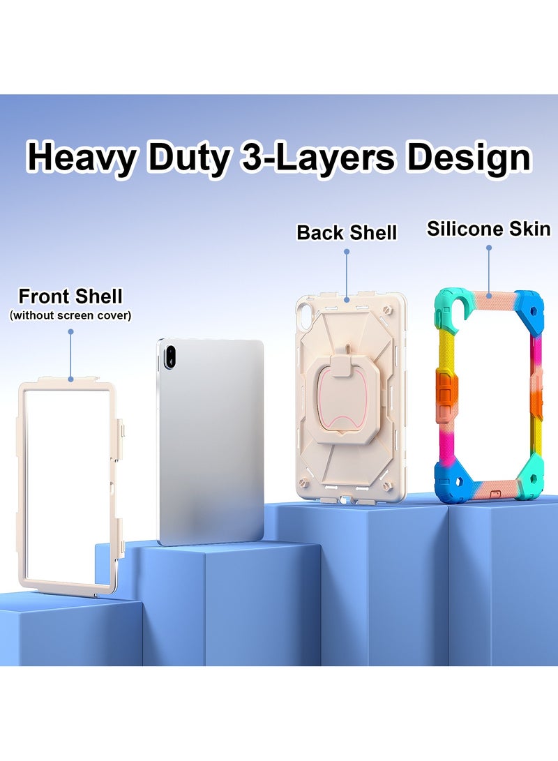 عام حافظة لهاتف هواوي ميت باد سي 11 بوصة (2024) ، غطاء لوحي ذكي مضاد للسقوط ، غطاء واقي مناسب للأطفال مع حامل مقبض حمل قابل للدوران 360 - حامل حزام وقلم - Image 5