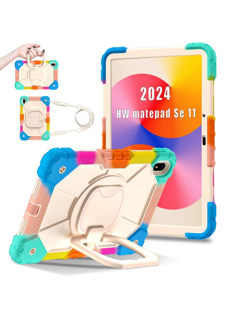 عام حافظة لهاتف هواوي ميت باد سي 11 بوصة (2024) ، غطاء لوحي ذكي مضاد للسقوط ، غطاء واقي مناسب للأطفال مع حامل مقبض حمل قابل للدوران 360 - حامل حزام وقلم - Image 2