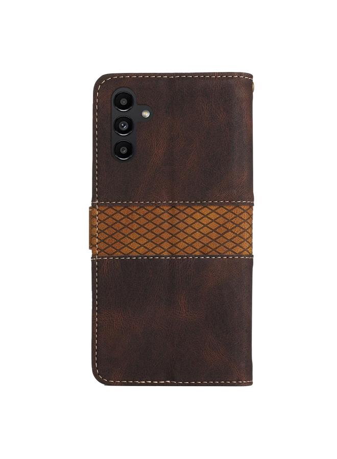 S-TOP Case For Samsung Galaxy A26 5G Grid Stitching Leather Phone Case with Lanyard - Image 3