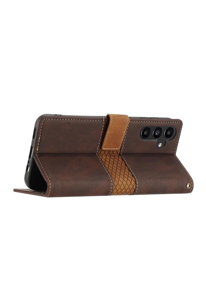 S-TOP Case For Samsung Galaxy A26 5G Grid Stitching Leather Phone Case with Lanyard - Image 5