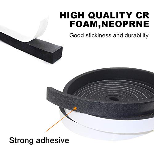 DGSL Weather Stripping Door Seal Strip for Doors and Windows, 1In x 1/8In X 33Ft Foam Insulation Tape Self Adhesive,Sound Proof,Weatherstrip,Pipe Cooling, Air Conditioning Seal Strip - Image 4