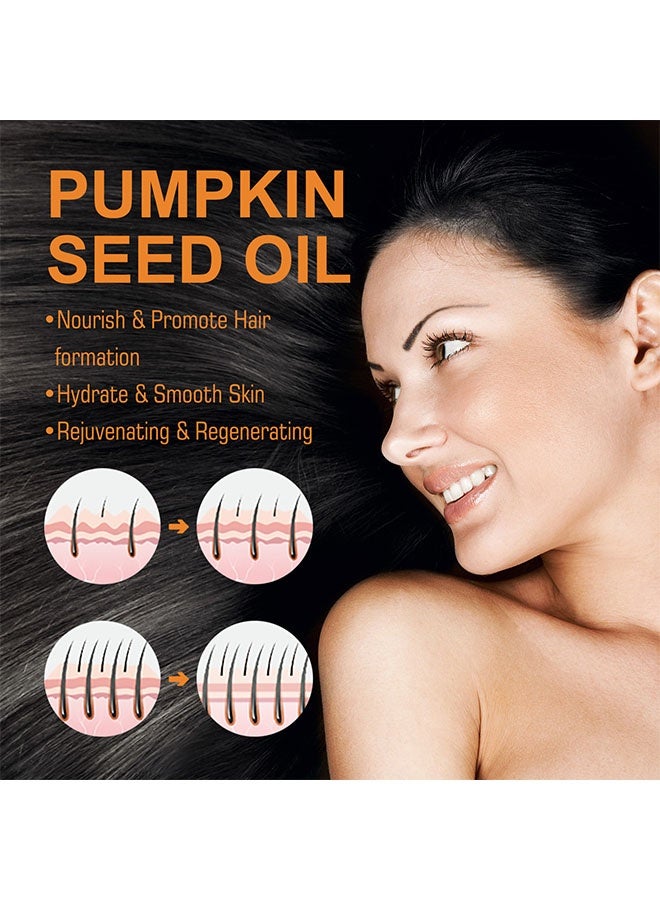 EELHOE Pumpkin Seed Oil 60ml, Nourish and Promote Hair Formation, Hydrate and Smooth Skin, Rejuvenating and Regenerating for Dry Damaged Hair, Hair Loss Treatment for All Hair Types - Image 5