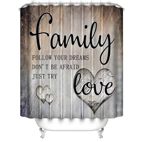 AZHM Inspirational Motivational Shower Curtain Set for Bathroom 4 Pcs Black Bathroom Accessory Decor Sets with Shower Curtain and Rugs - Image 3