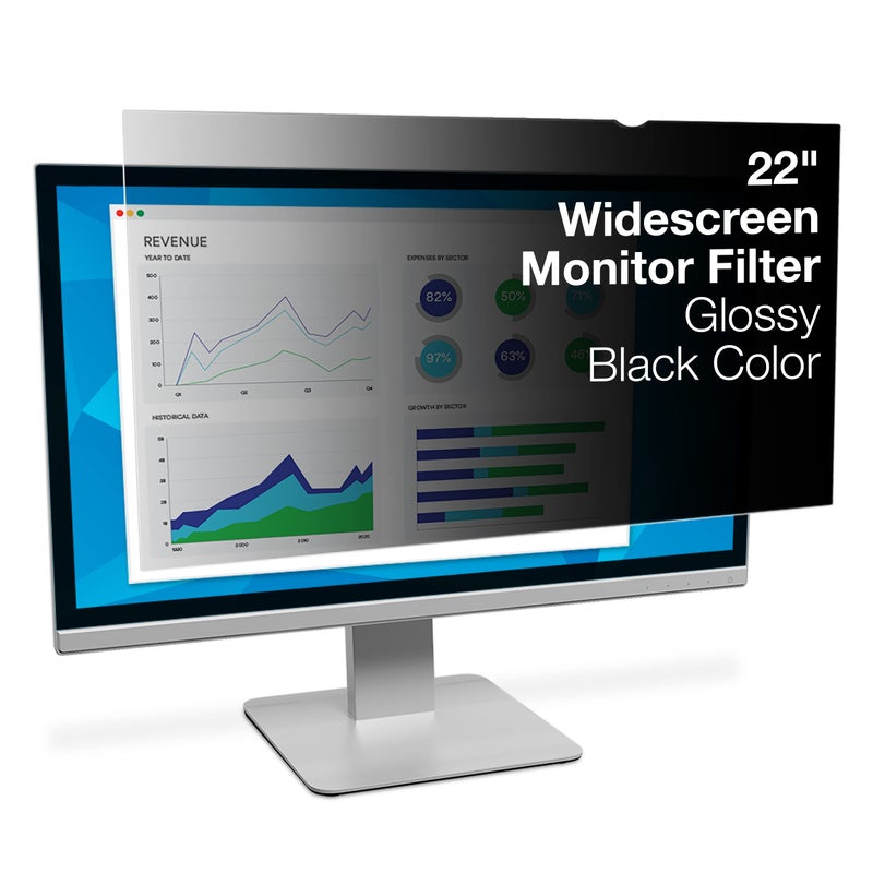 3M Privacy Filter for 22" Widescreen Monitor (16:10) (PF220W1B) - Image 1