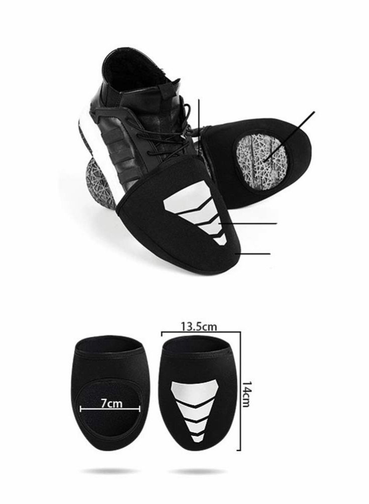 Excefore أغطية أصابع الأحذية للدراجات شتوية دافئة أغطية أحذية الدراجات الواقية سوداء/1 زوج - Image 4