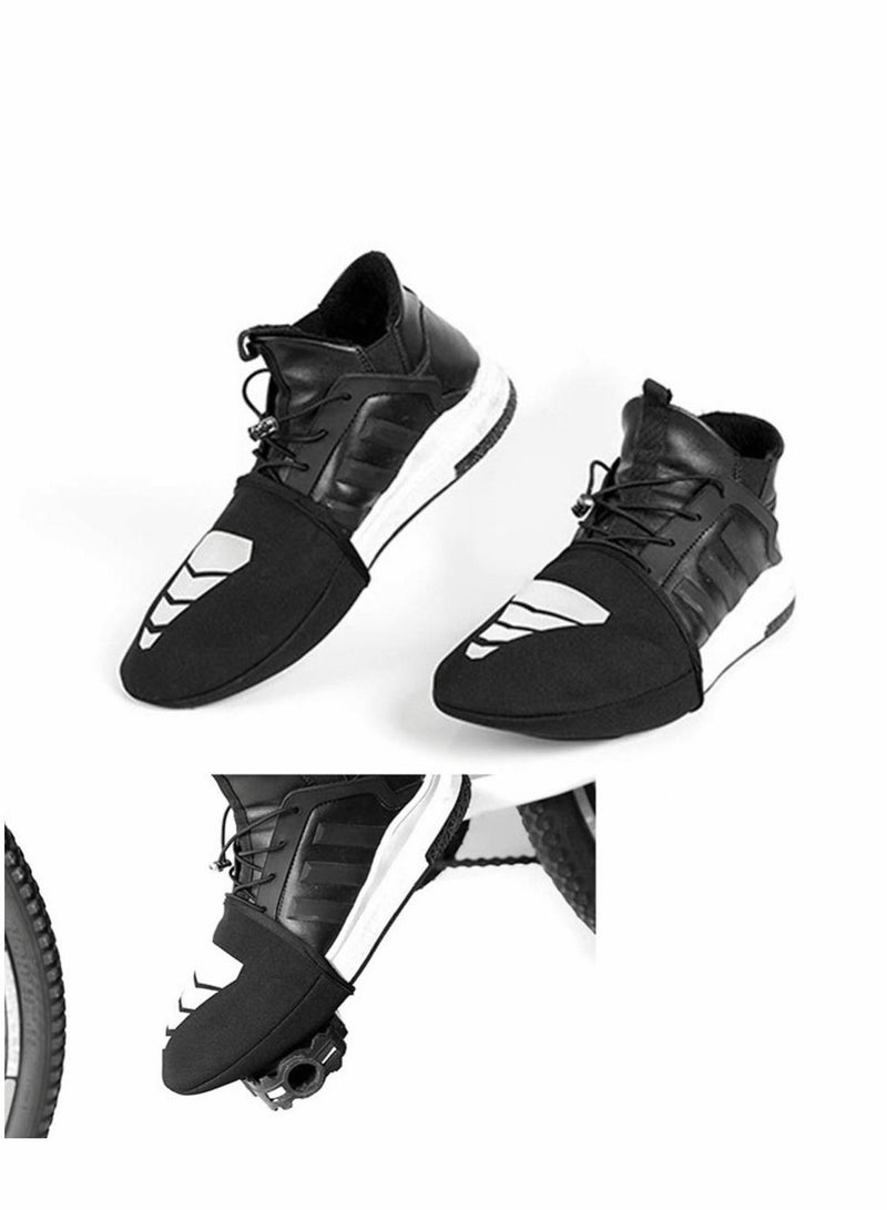 Excefore أغطية أصابع الأحذية للدراجات شتوية دافئة أغطية أحذية الدراجات الواقية سوداء/1 زوج - Image 2