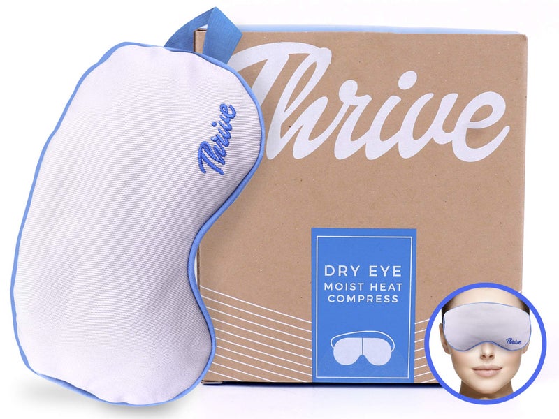Thrive Heated Eye Mask for Dry Puffy Pink and Swollen Eyes FSA HSA Approved Weighted Compress Freezable Microwavable for Hot or Cold Relief Hot Cold Eyemask