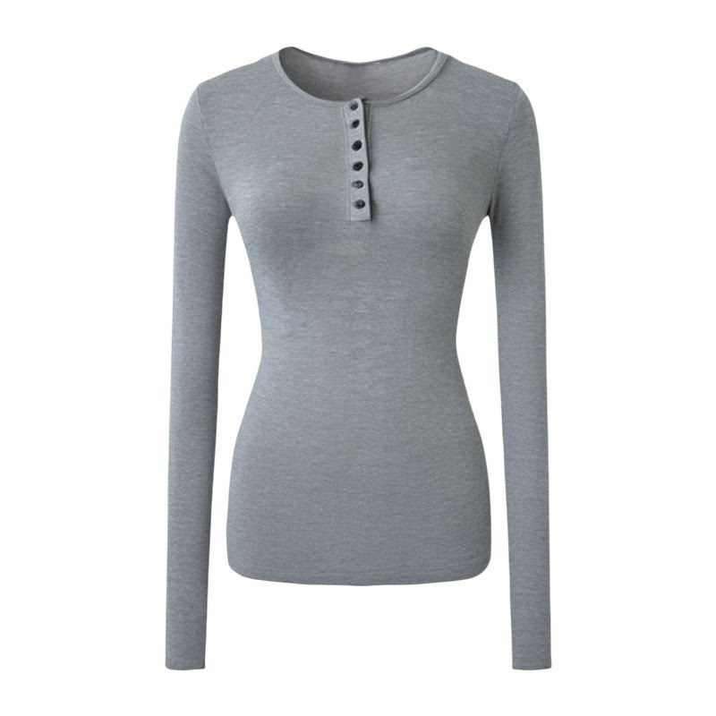 Women's Half-Zip Long Sleeve T-Shirt Slim Fit - Image 5