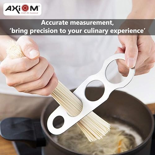 AXIOM Stainless Steel Spaghetti Pasta Measurer Tool. Set of 2 Portioning Tools with 4 Serving Portions. Precise Pasta Measuring Kitchen Gadget - Image 4