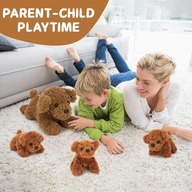 MorisMos Giant Poodle Teddy Dog Cuddly Toy XXL with 3 Puppies in the Belly, 47cm Large Poodle Dog Plush Toy Stuffed Animal Cuddly Toys, Birthday Christmas Gift for Children Baby - Image 5