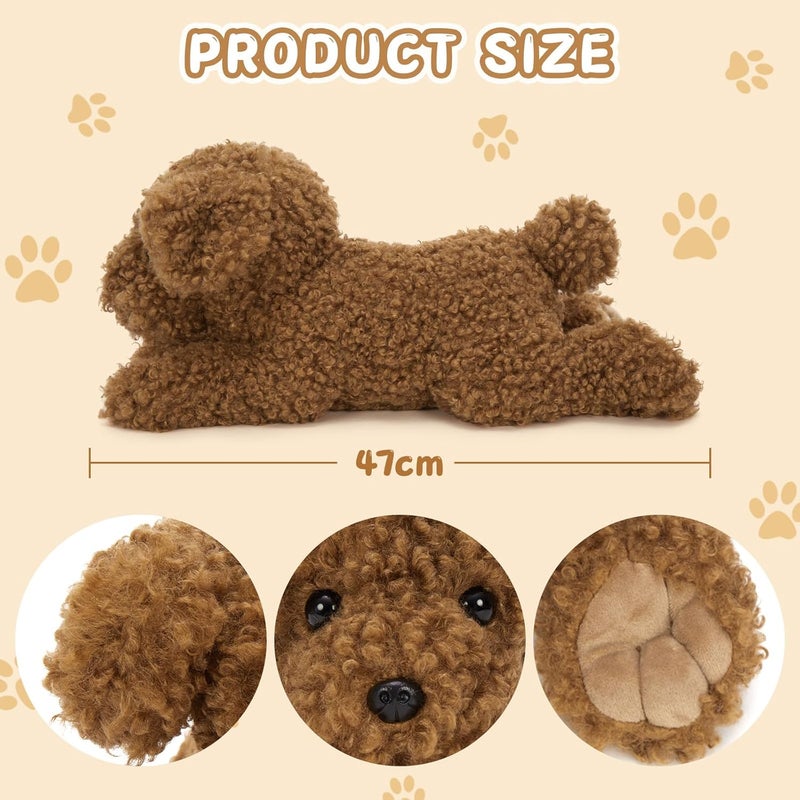 MorisMos Giant Poodle Teddy Dog Cuddly Toy XXL with 3 Puppies in the Belly, 47cm Large Poodle Dog Plush Toy Stuffed Animal Cuddly Toys, Birthday Christmas Gift for Children Baby - Image 2