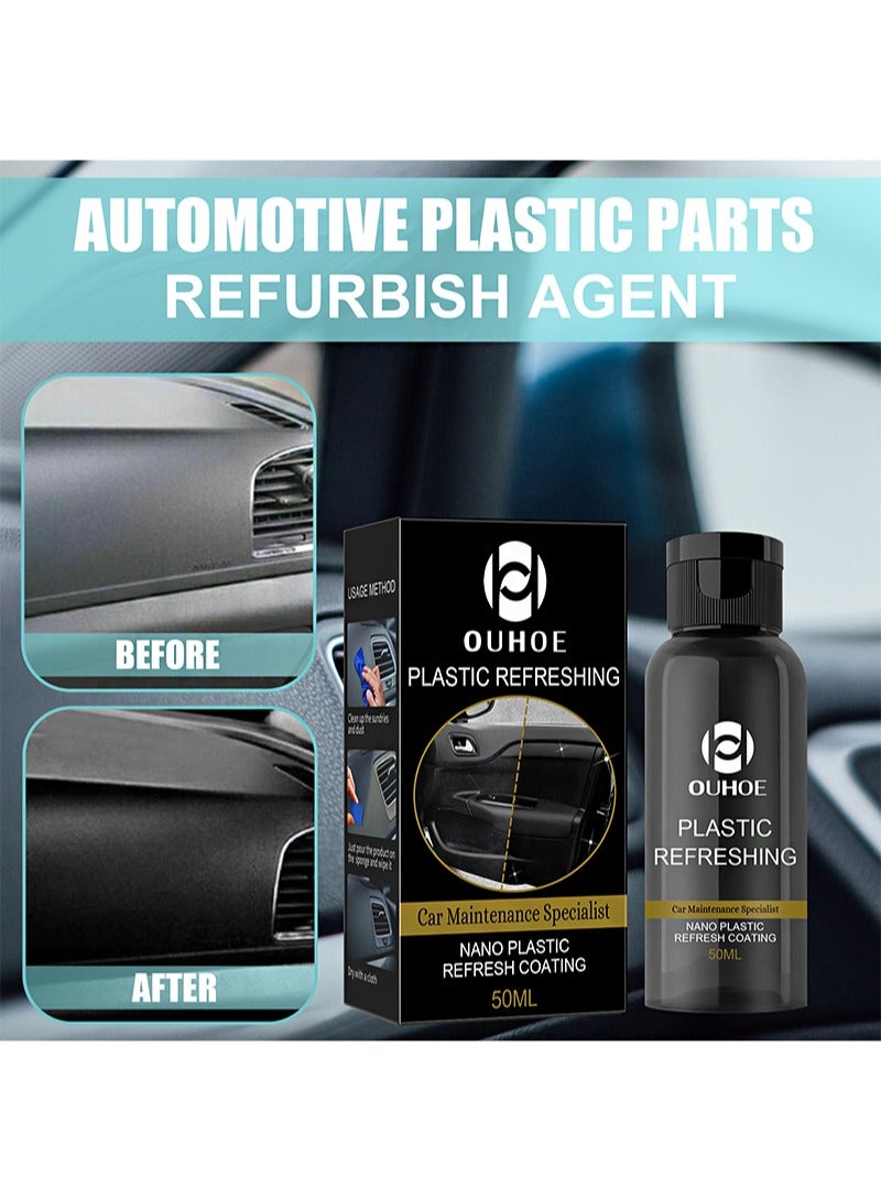 OUHOE 50ml Plastic Refreshing, Car Plastic Revitalizing Coating Agent, Nano Plastic Refreshing Coating, Car Plastic Parts Refurbish Agent （2 PCS） - Image 4