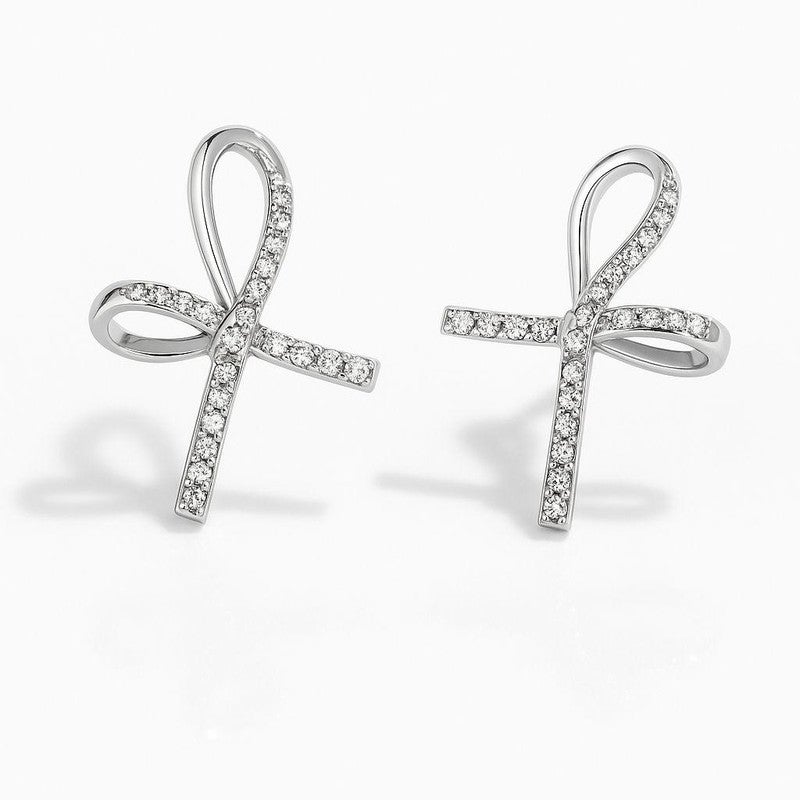 سيلفر تاون قرط فضي لامع على شكل قوس