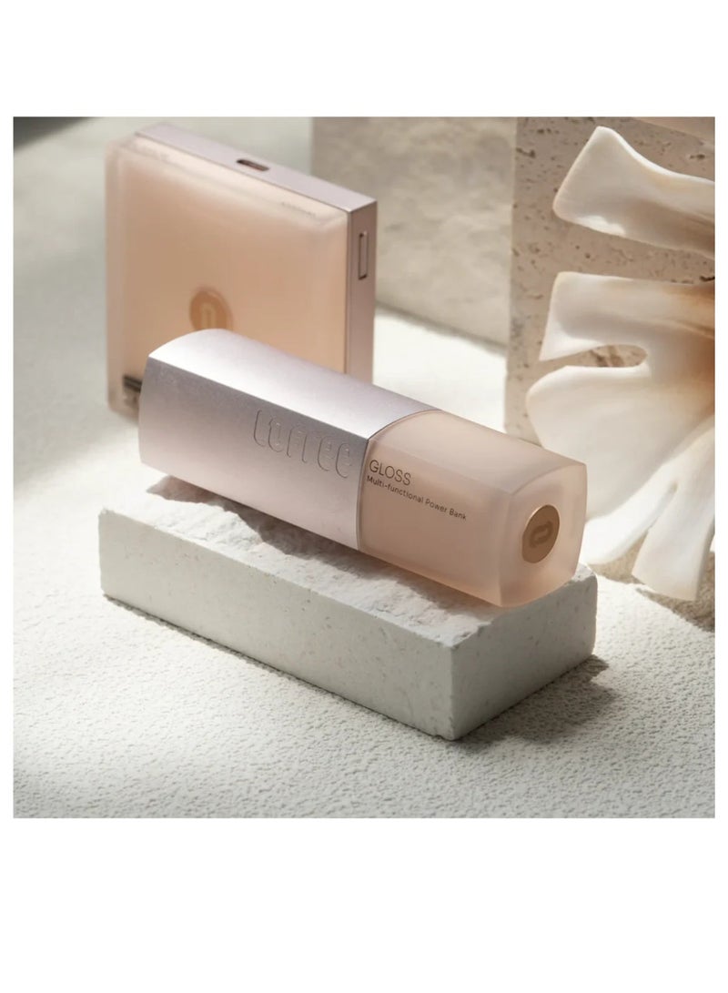 Lofree Gloss Power Bank 5000mAh, 22.5W Fast Charging USB-C Portable Charger, Ultra-Compact Lipstick Design, LED Light Effects, Lightweight Power Bank with Cable, Peach Dawn color - Image 3