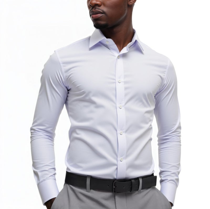 Beninos Men's Dress Shirts Casual Long Sleeve Button Down Shirt (5618 White, XL) - Image 5
