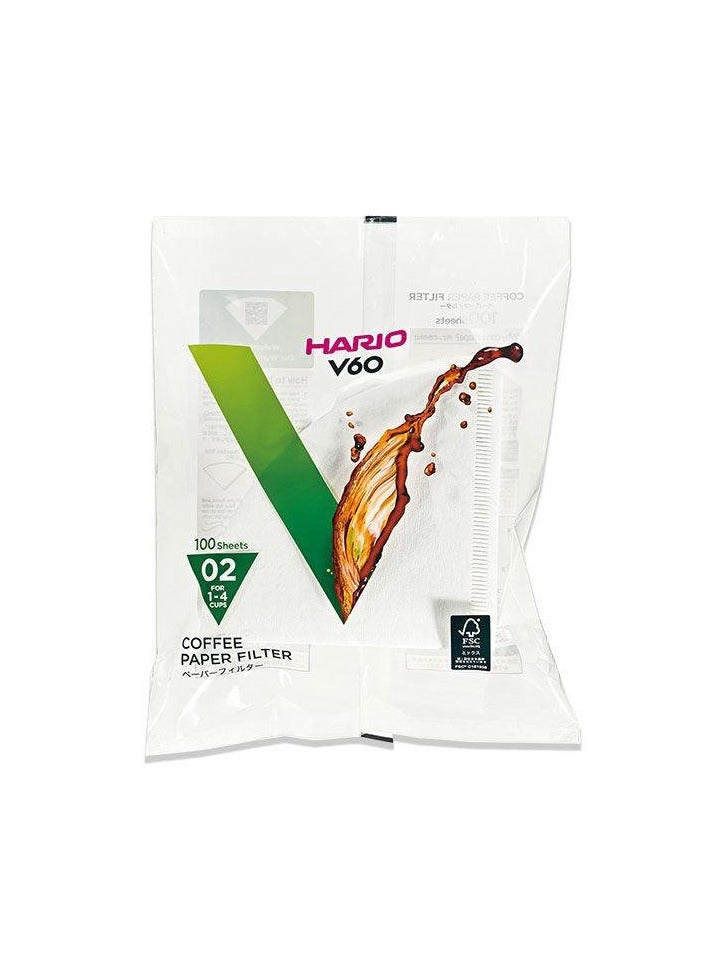 Hario ورق فلتر القهوة هاريو V60 الجديد مقاس 02 أبيض - Image 1