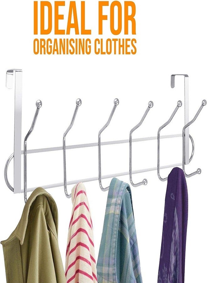 Loquat Heavy Duty Metal Multifunctional Wall and Door Hanger Hook for Coats, Robe, Hats, Clothes and Towels for Room, Kitchen, Bathroom (Silver) Pack of 1 - Image 3