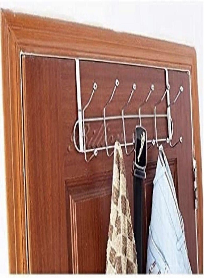 Loquat Heavy Duty Metal Multifunctional Wall and Door Hanger Hook for Coats, Robe, Hats, Clothes and Towels for Room, Kitchen, Bathroom (Silver) Pack of 1 - Image 1