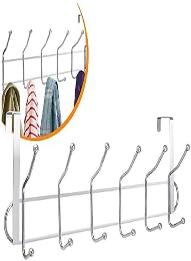 Loquat Heavy Duty Metal Multifunctional Wall and Door Hanger Hook for Coats, Robe, Hats, Clothes and Towels for Room, Kitchen, Bathroom (Silver) Pack of 1 - Image 4