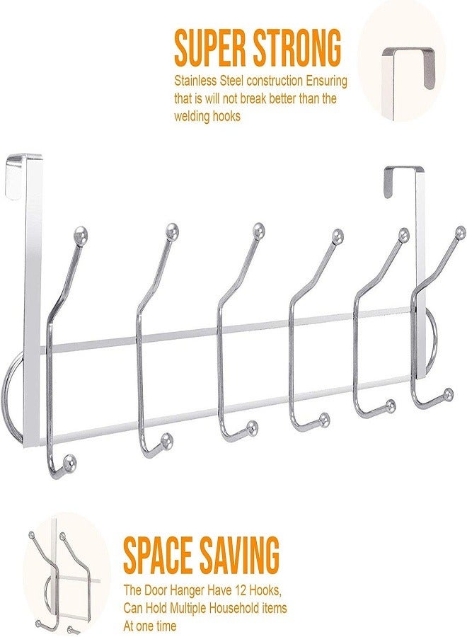 Loquat Heavy Duty Metal Multifunctional Wall and Door Hanger Hook for Coats, Robe, Hats, Clothes and Towels for Room, Kitchen, Bathroom (Silver) Pack of 1 - Image 2