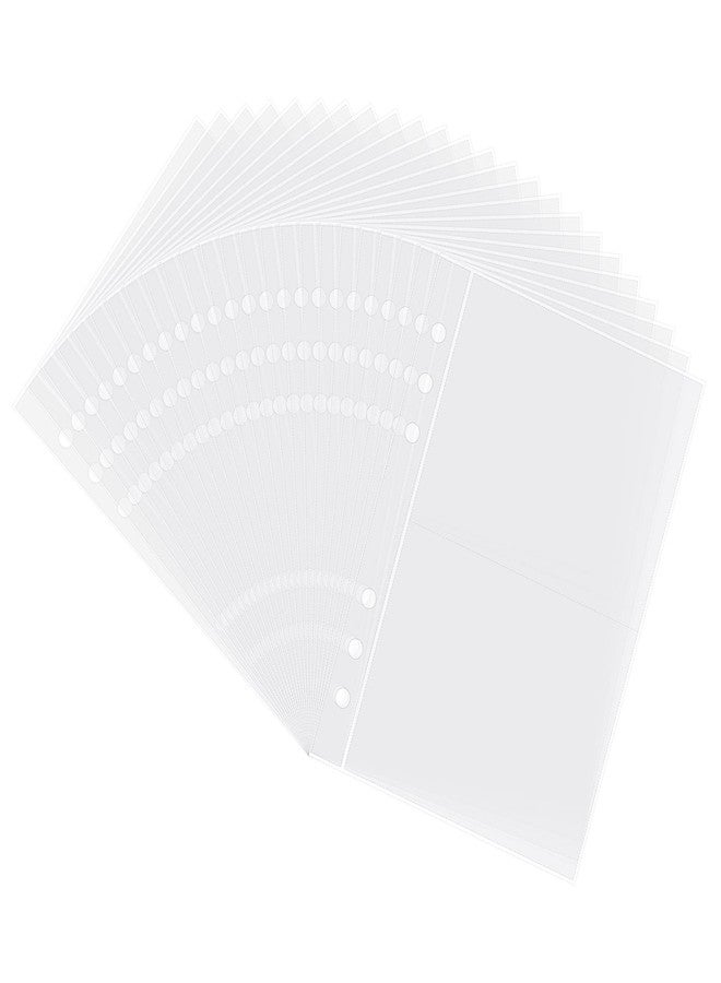 LingLingo Clear Double-Sided Refill Inner Pages for Transparent Jewelry Storage Book 6 Ring Binder, 24 Sheets 96 Pockets - Image 1