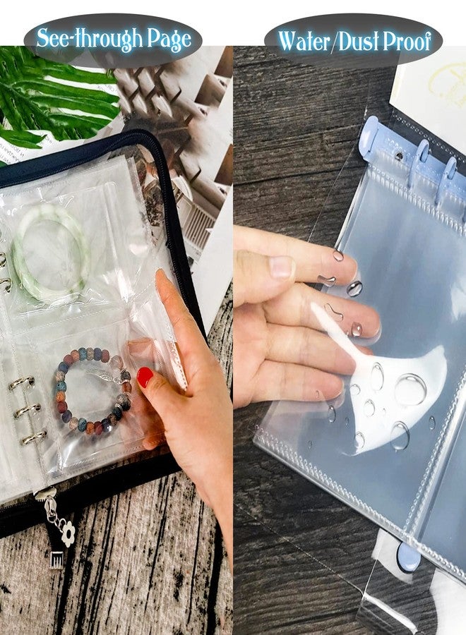 LingLingo Clear Double-Sided Refill Inner Pages for Transparent Jewelry Storage Book 6 Ring Binder, 24 Sheets 96 Pockets - Image 5