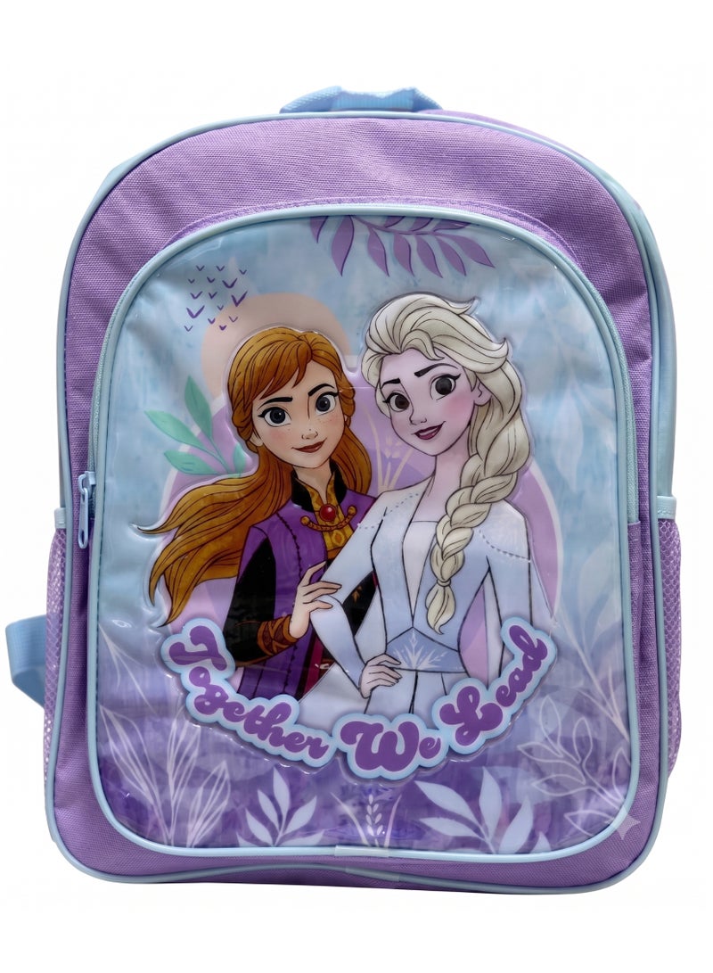 Disney Frozen 5-in-1 Backpack Set, 14-Inch School Bag with Matching Accessories for Kids - Image 2