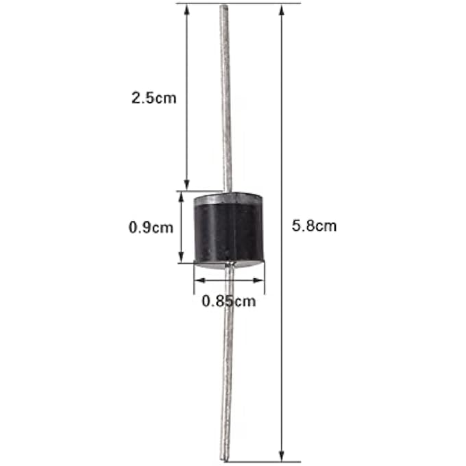 NOENNULL Pack of 50 10A10 Rectifier Diode 10 A 1000 V Electronic High Voltage Silicon Diodes - Image 2
