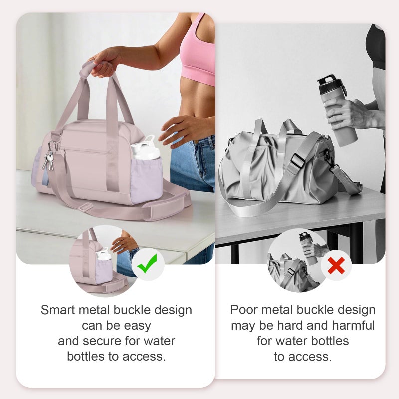 cysiyu Small Gym Bag 14 inch for Women & Men Mini Gym Duffel Bag with Wet Compartment Waterproof Travel Duffle Bag for Sports Workout Dance - Image 4