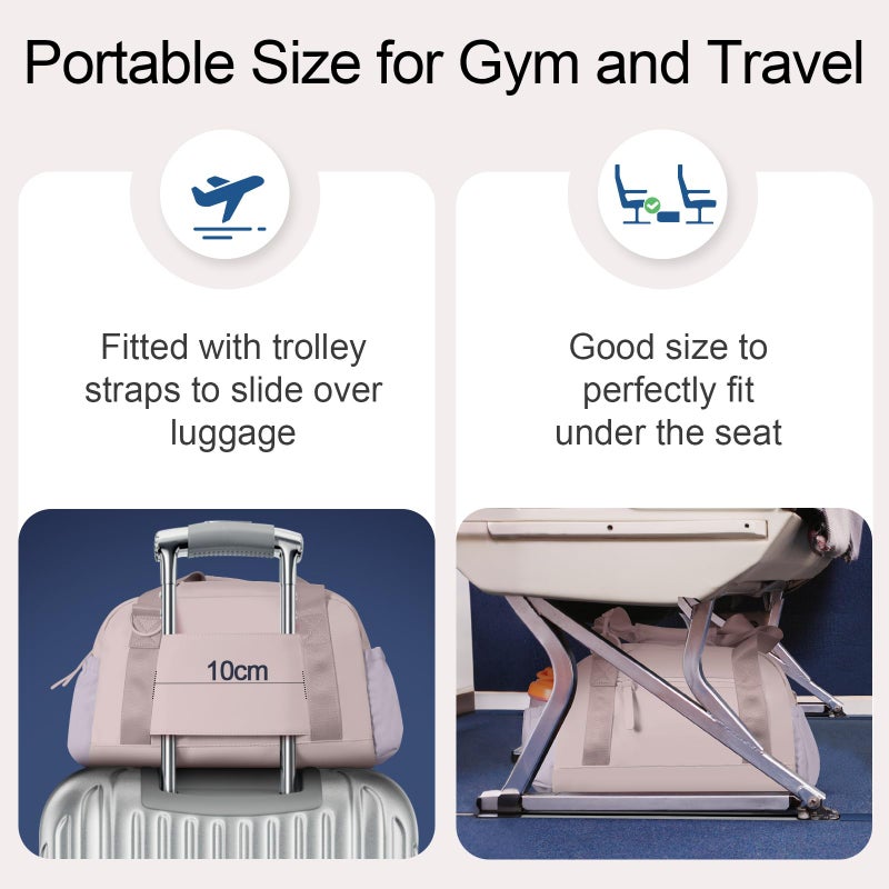 cysiyu Small Gym Bag 14 inch for Women & Men Mini Gym Duffel Bag with Wet Compartment Waterproof Travel Duffle Bag for Sports Workout Dance - Image 3