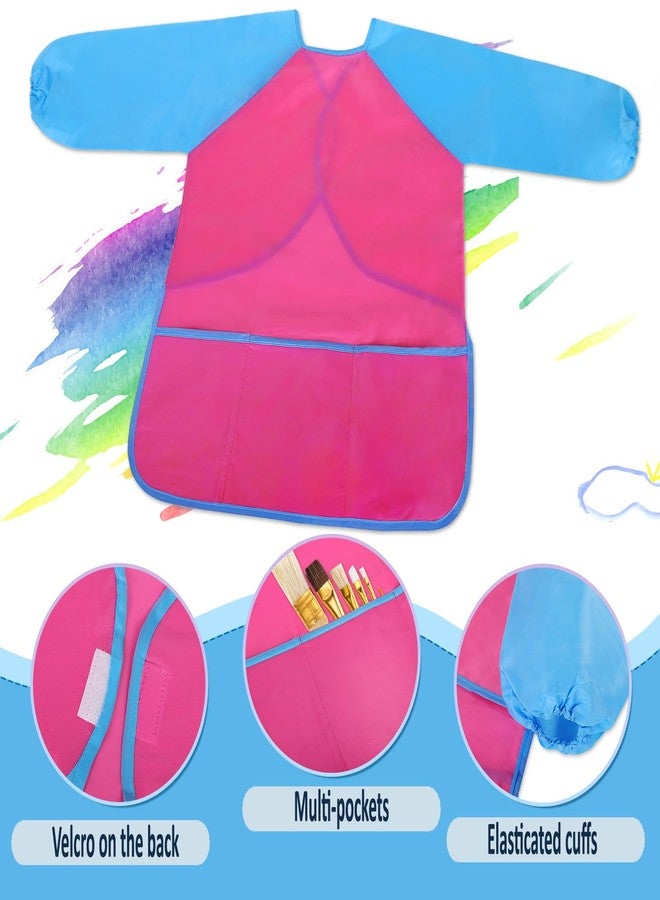 VCOSTORE Kids Art Smock, Toddler Painting Smock,Waterproof Long Sleeve Kids Art Apron with 3 Pockets for Children - Image 2
