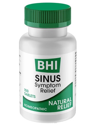 MediNatura BHI Sinus Natural Congestion Relief 7 Targeted Homeopathic Active Ingredients Help Relieve Nasal Cold Symptoms, Pain, Pressure & Headache Extra Strength Support for Women & Men - 100 Tablets 