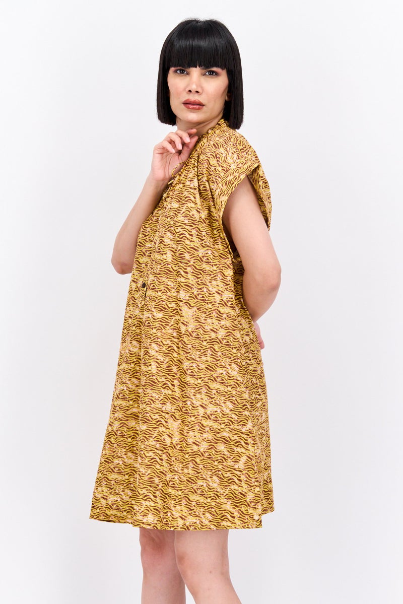 Scotch & Soda Women Allover Print Shirt Dress, Olive - Image 4